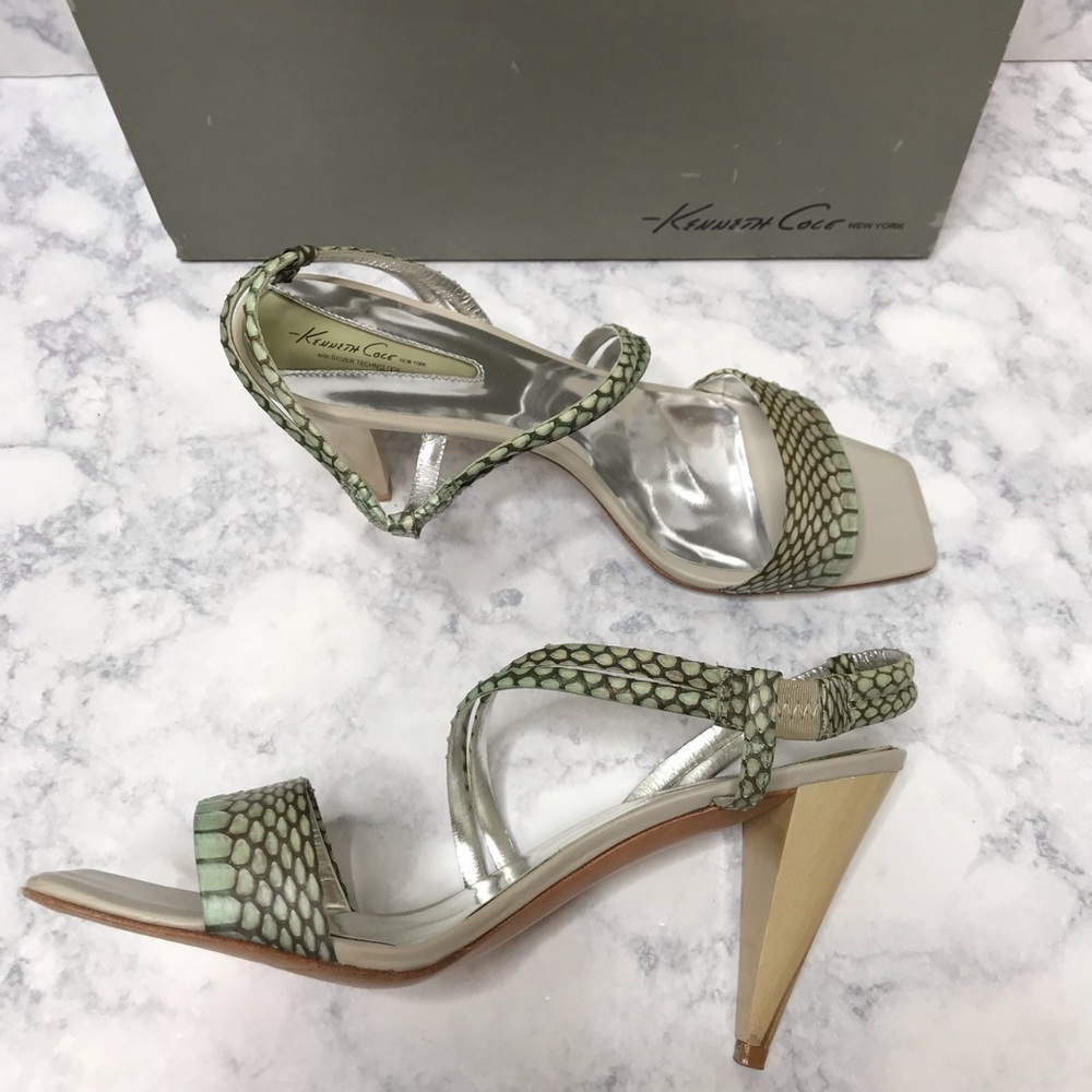 Kenneth Cole Pistachio Square Python Genuine Leat… - image 4